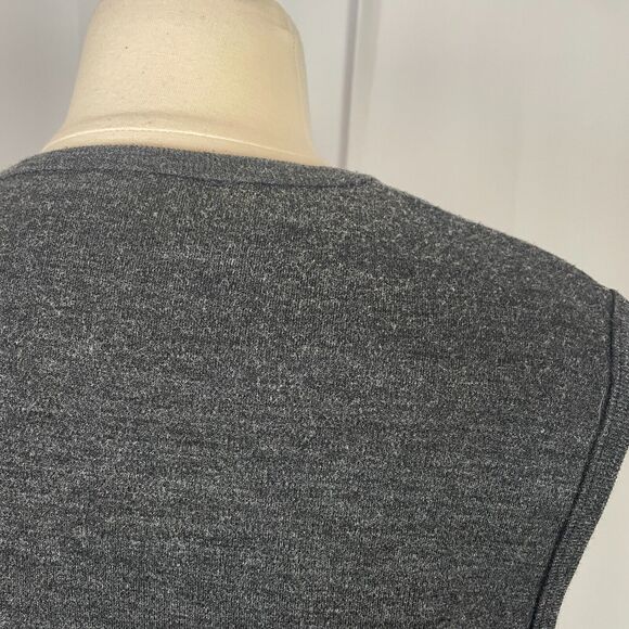 Vintage Sweater Vest Womens Size XL Charcoal Gray Fringe Western Boho Fairy 90s - Picture 7 of 11